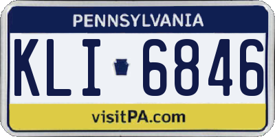 PA license plate KLI6846