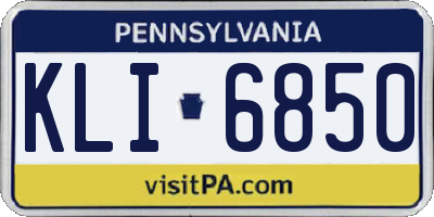 PA license plate KLI6850