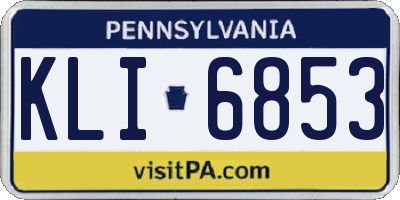 PA license plate KLI6853
