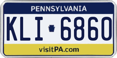PA license plate KLI6860