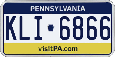 PA license plate KLI6866
