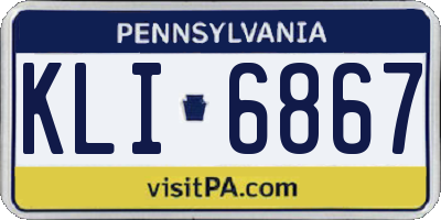 PA license plate KLI6867