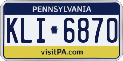 PA license plate KLI6870