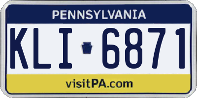 PA license plate KLI6871