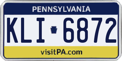 PA license plate KLI6872