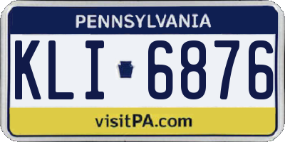 PA license plate KLI6876