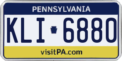 PA license plate KLI6880
