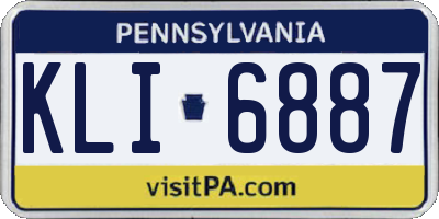 PA license plate KLI6887