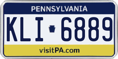 PA license plate KLI6889