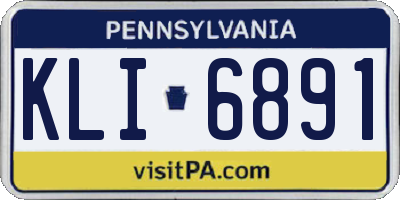 PA license plate KLI6891