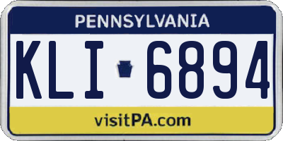PA license plate KLI6894