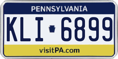 PA license plate KLI6899