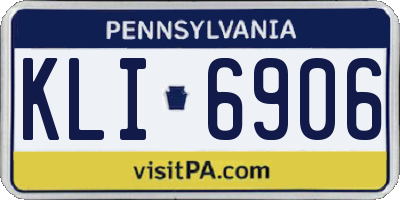 PA license plate KLI6906