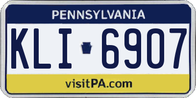 PA license plate KLI6907