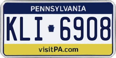 PA license plate KLI6908