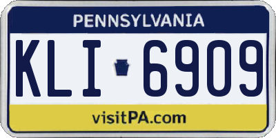 PA license plate KLI6909