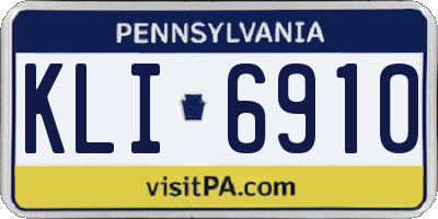 PA license plate KLI6910