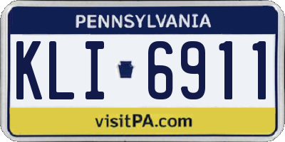 PA license plate KLI6911