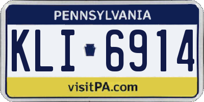 PA license plate KLI6914