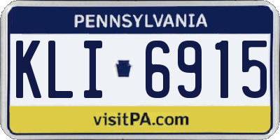 PA license plate KLI6915