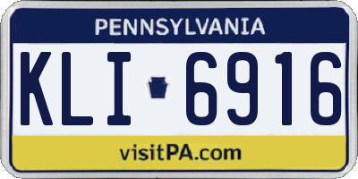 PA license plate KLI6916