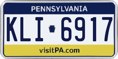PA license plate KLI6917