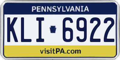 PA license plate KLI6922