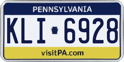 PA license plate KLI6928