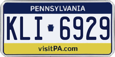 PA license plate KLI6929