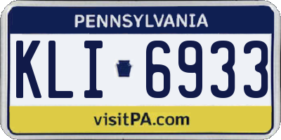 PA license plate KLI6933