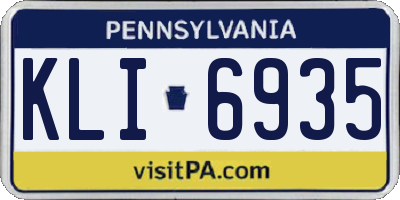PA license plate KLI6935