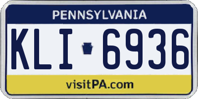 PA license plate KLI6936