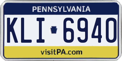 PA license plate KLI6940