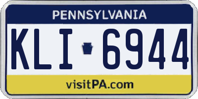 PA license plate KLI6944