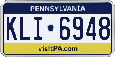 PA license plate KLI6948