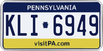 PA license plate KLI6949