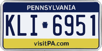 PA license plate KLI6951