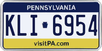 PA license plate KLI6954
