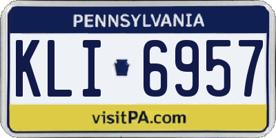 PA license plate KLI6957