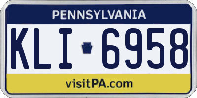 PA license plate KLI6958