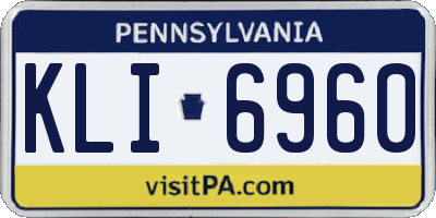 PA license plate KLI6960