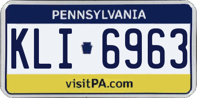 PA license plate KLI6963