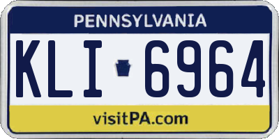 PA license plate KLI6964