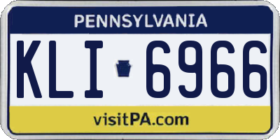 PA license plate KLI6966