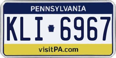 PA license plate KLI6967