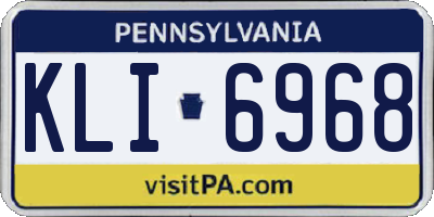PA license plate KLI6968