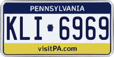 PA license plate KLI6969