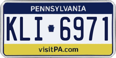 PA license plate KLI6971