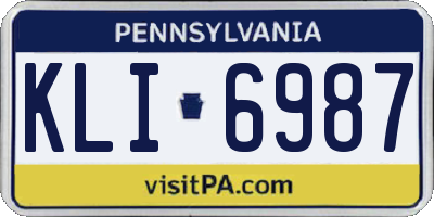 PA license plate KLI6987