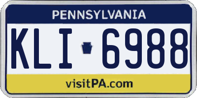 PA license plate KLI6988